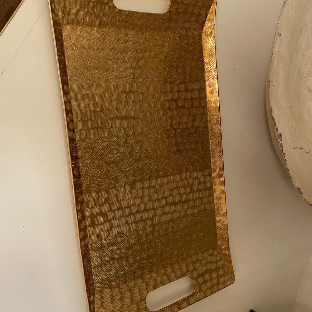 Stamped gold tray